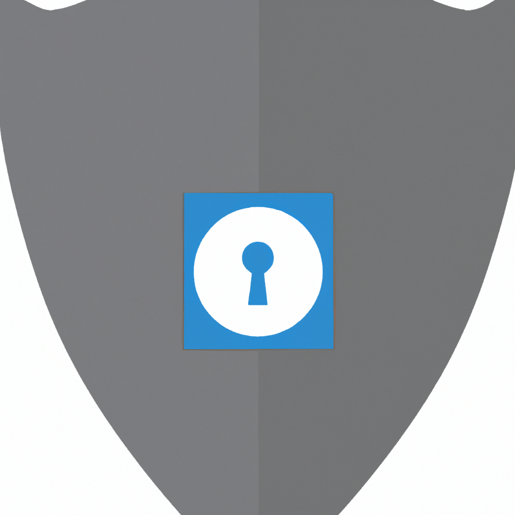 Certified security shield lock icon in blue and gray
